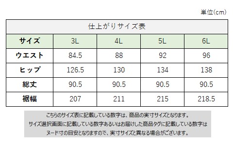 サイズチャート