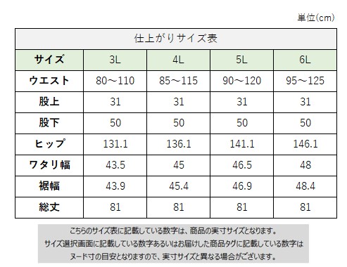 サイズチャート