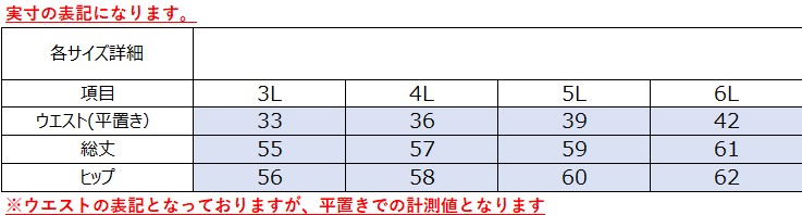 サイズチャート