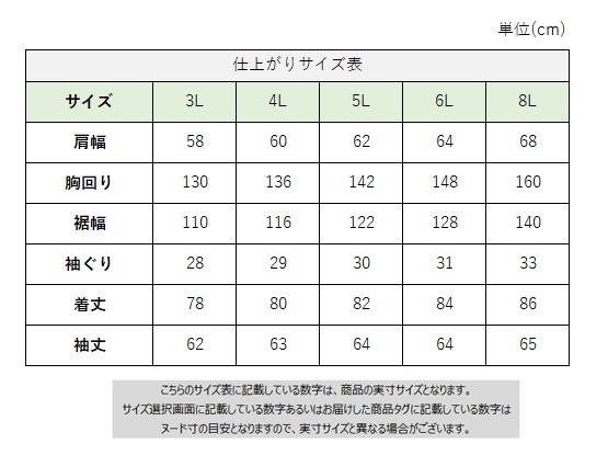 サイズチャート