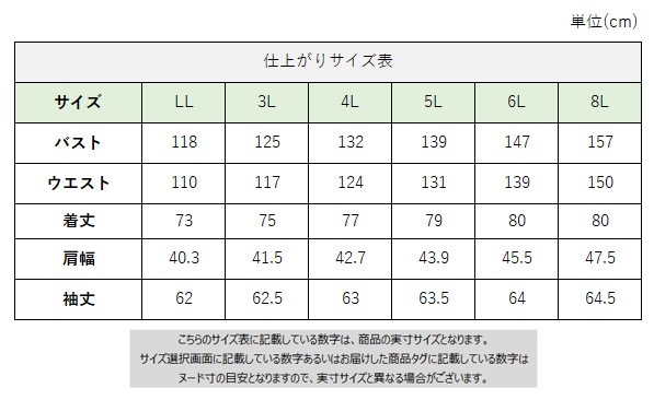 サイズチャート