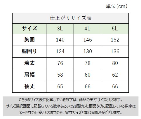 サイズチャート