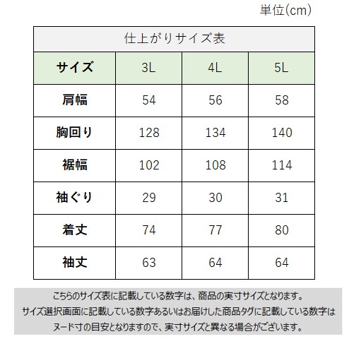 サイズチャート