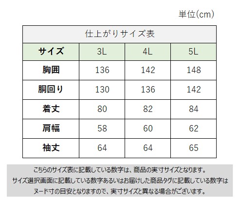 サイズチャート