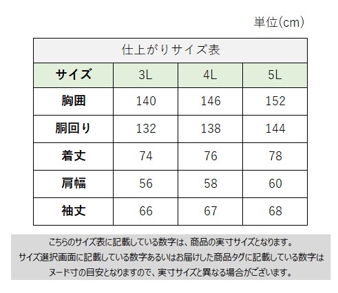 サイズチャート
