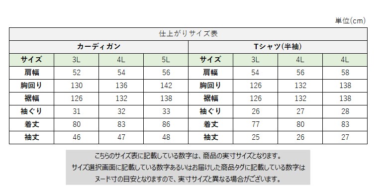 サイズチャート