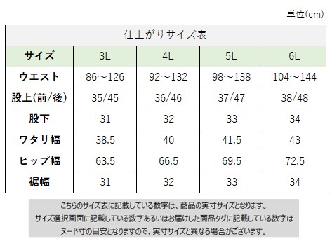 サイズチャート