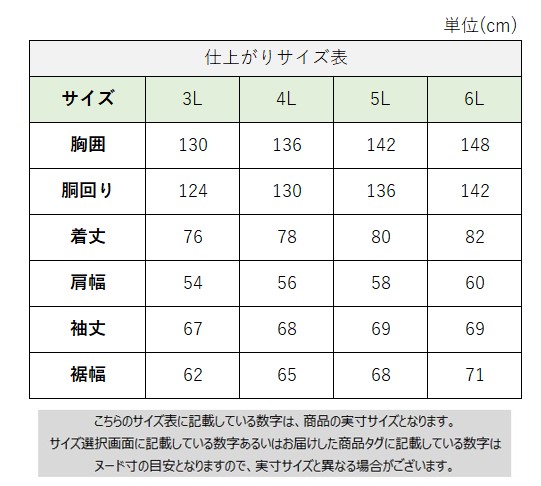 サイズチャート
