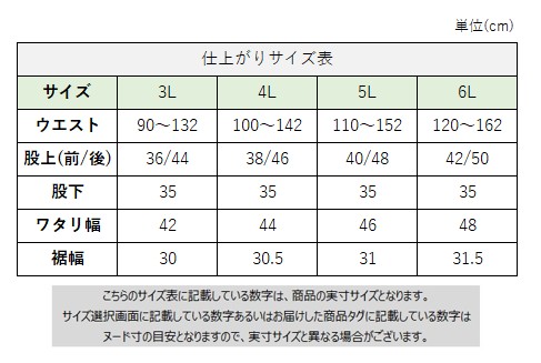 サイズチャート