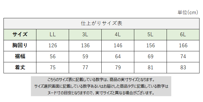 サイズチャート