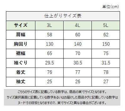 サイズチャート