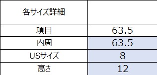 サイズチャート