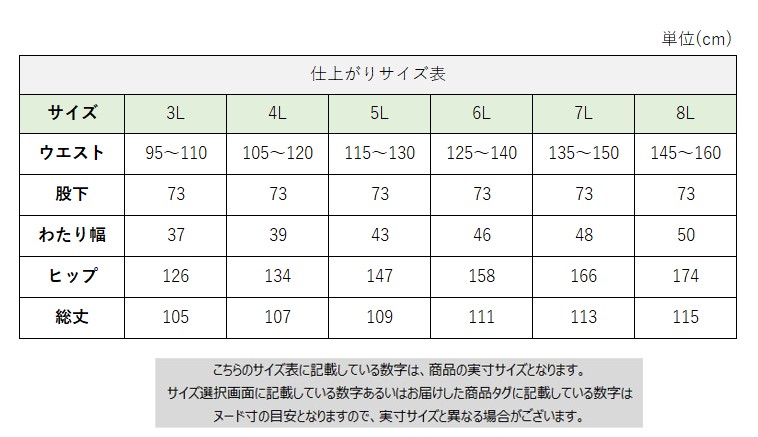 サイズチャート