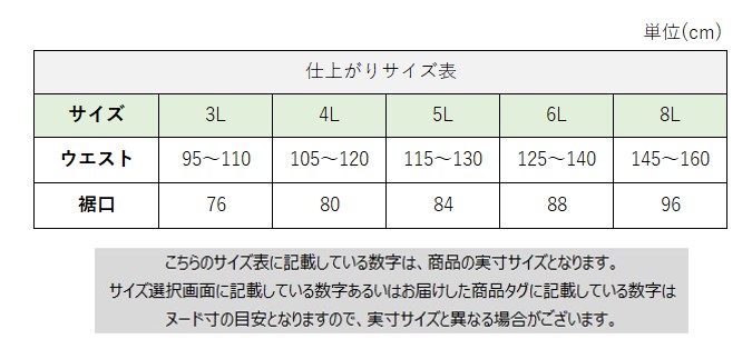 サイズチャート