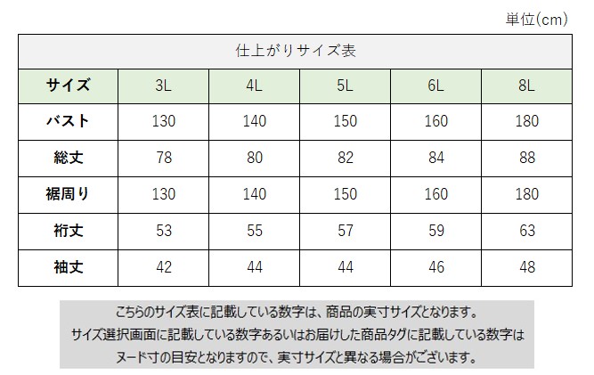サイズチャート