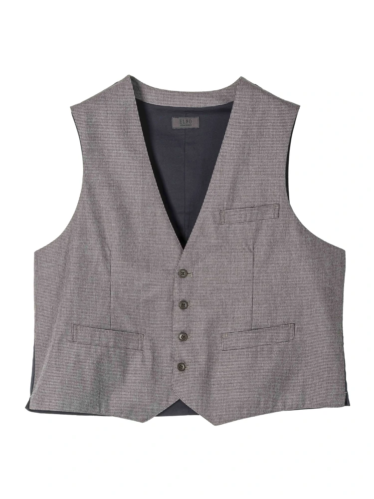 【アーバンワークス】ウールライクマイクロチェックベストウォッシャブル