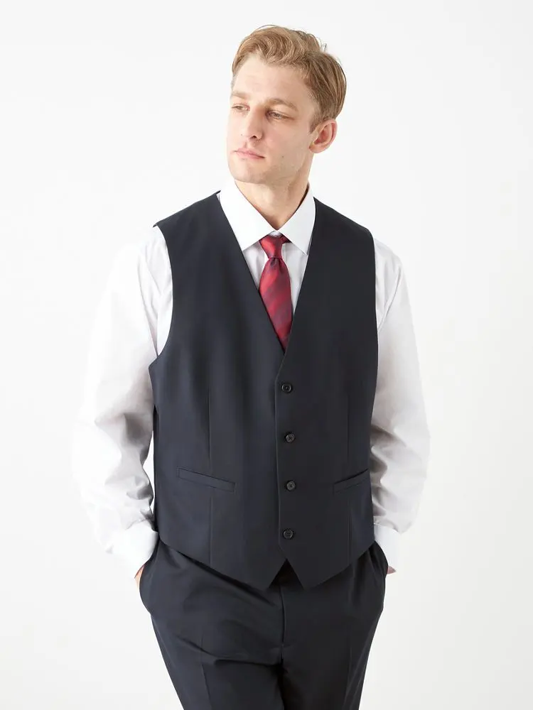 【EL.FOURBANWORKS】ウォッシャブルコーデュラストレッチベストメンズ大きいサイズ