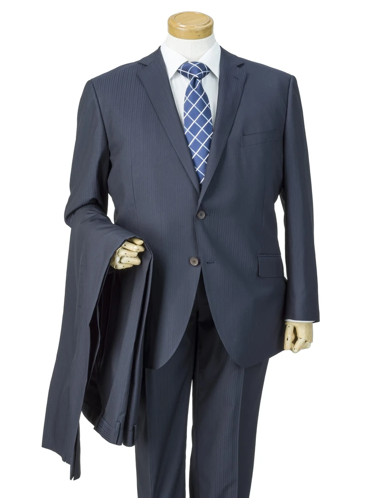 ネイビーシャドーツーパンツスーツ御幸毛織