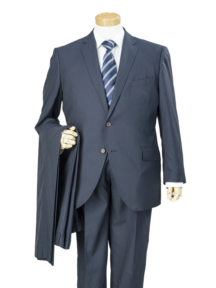 【FrancoRosati】milano光沢ストレッチツーパンツスーツ折柄【アジャスター付】