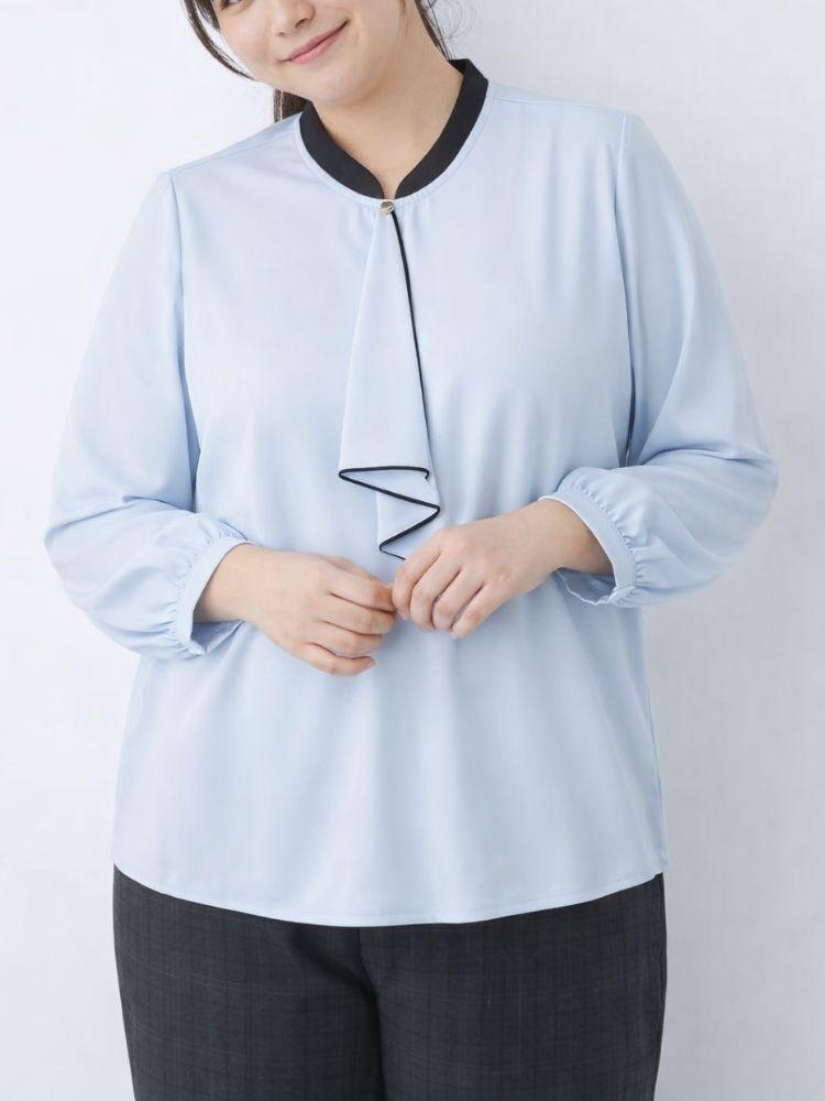 【Viola(ビオラ)】ラッフル使いジョーゼットプルオーバー