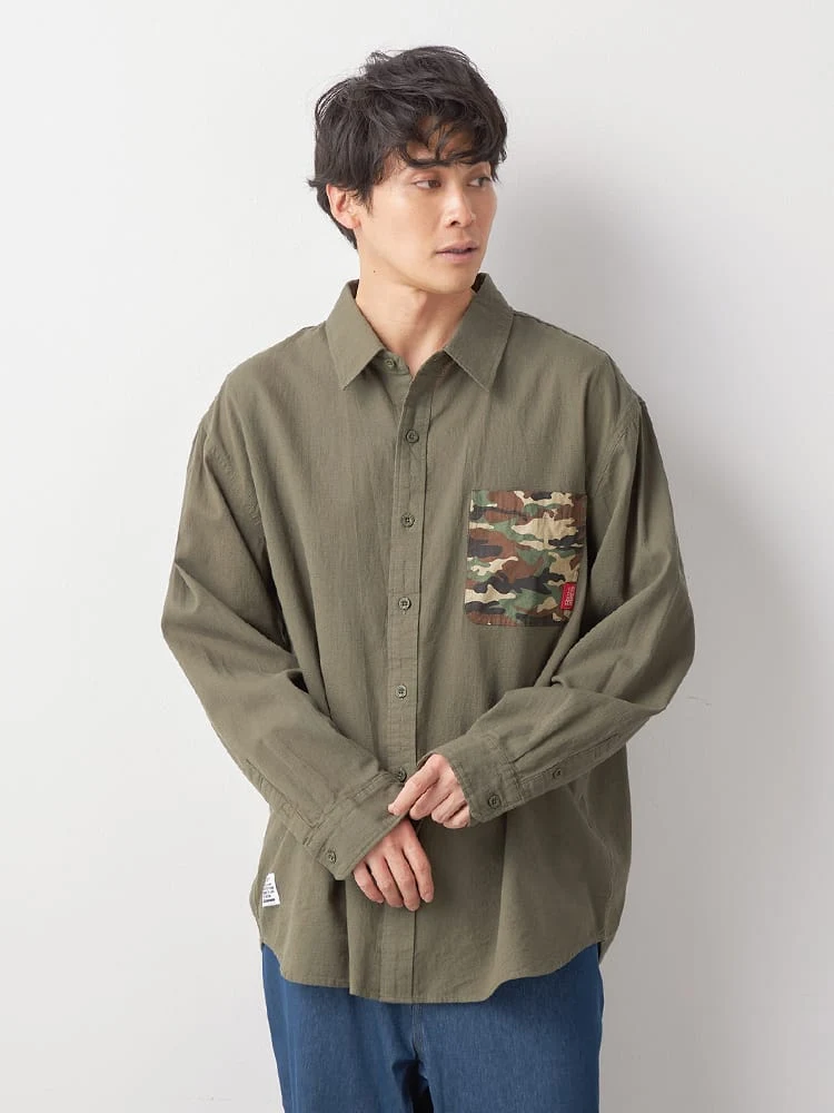 【REDBERETS(レッドベレー)】パナマ織迷彩ポケットシャツ