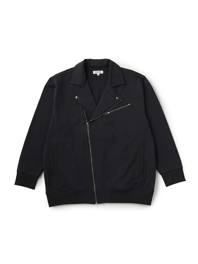 【WILDER&WEST】綿タッチエステル裏毛ライダースジャケット