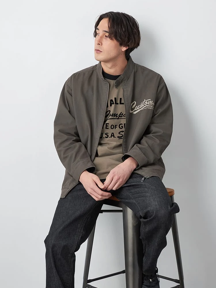 【WILDER&WEST】綿キャンバスライダースブルゾン