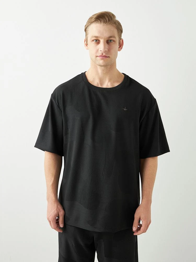 【1PIU1UGUALE3RELAX】BIGCAMOJACQUARDT-SHIRT大きいサイズ
