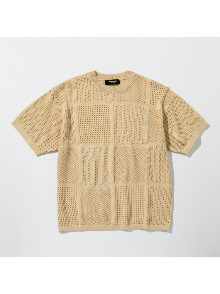 【1PIU1UGUALE3RELAX】LACEPATTERNT-SHIRT