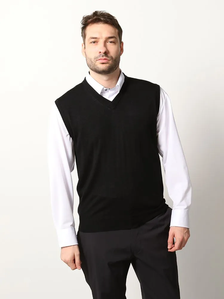 【定番】無地Vネックベスト