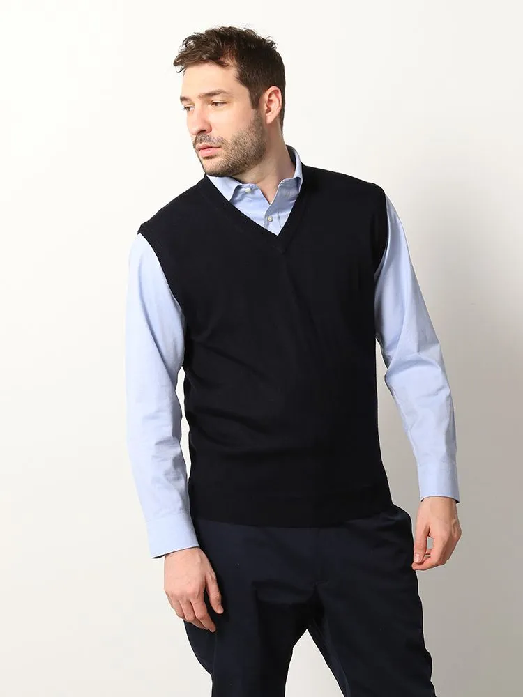 【定番】無地Vネックベスト