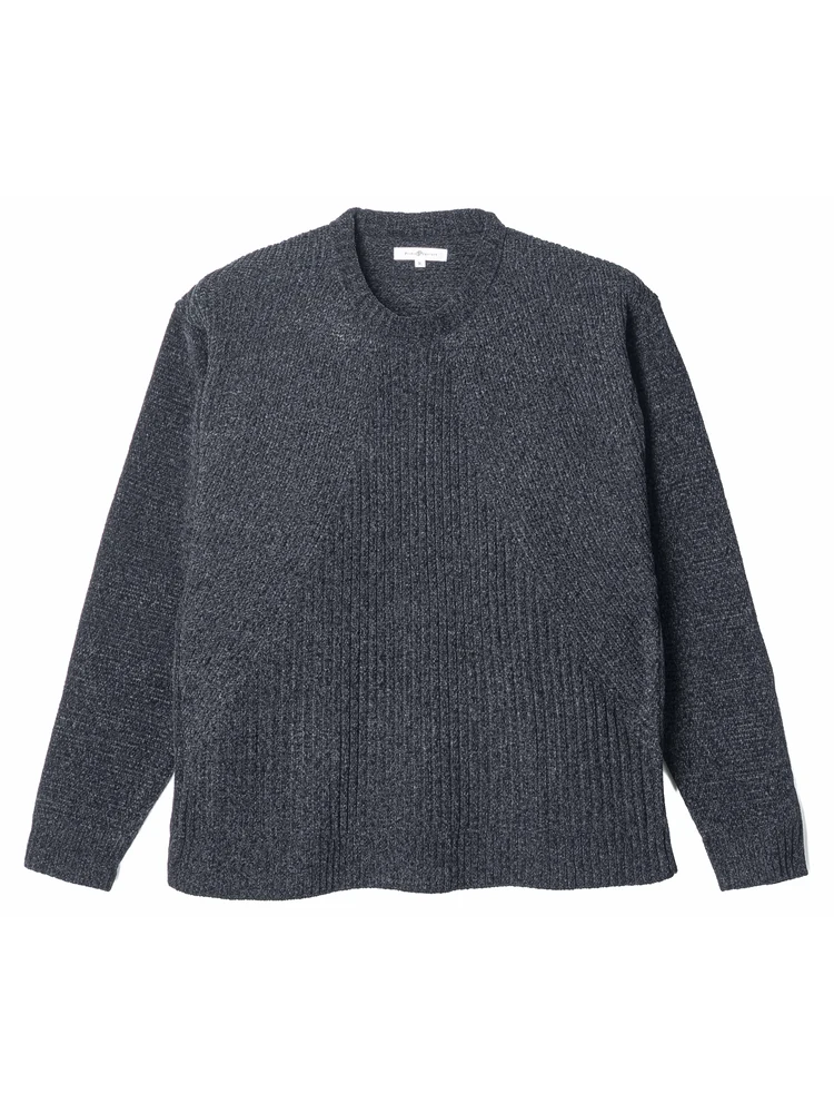 モール地柄クルーセーター