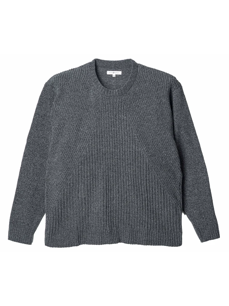 モール地柄クルーセーター