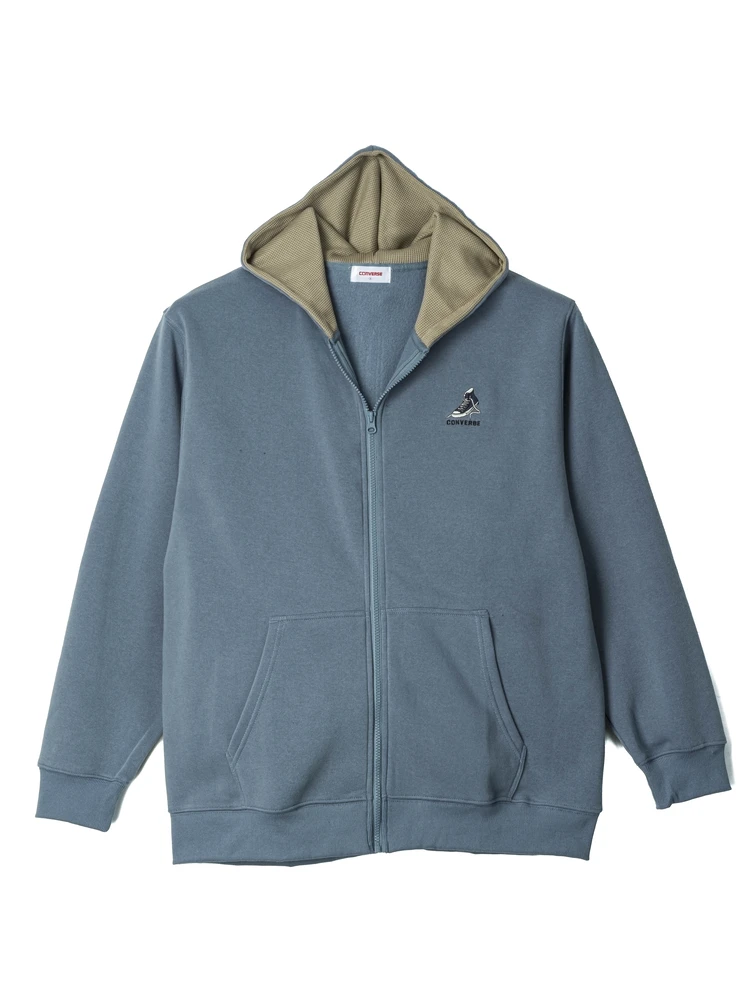 【CONVERSE(コンバース)】裏起毛フード裏ニットフルジップパーカー