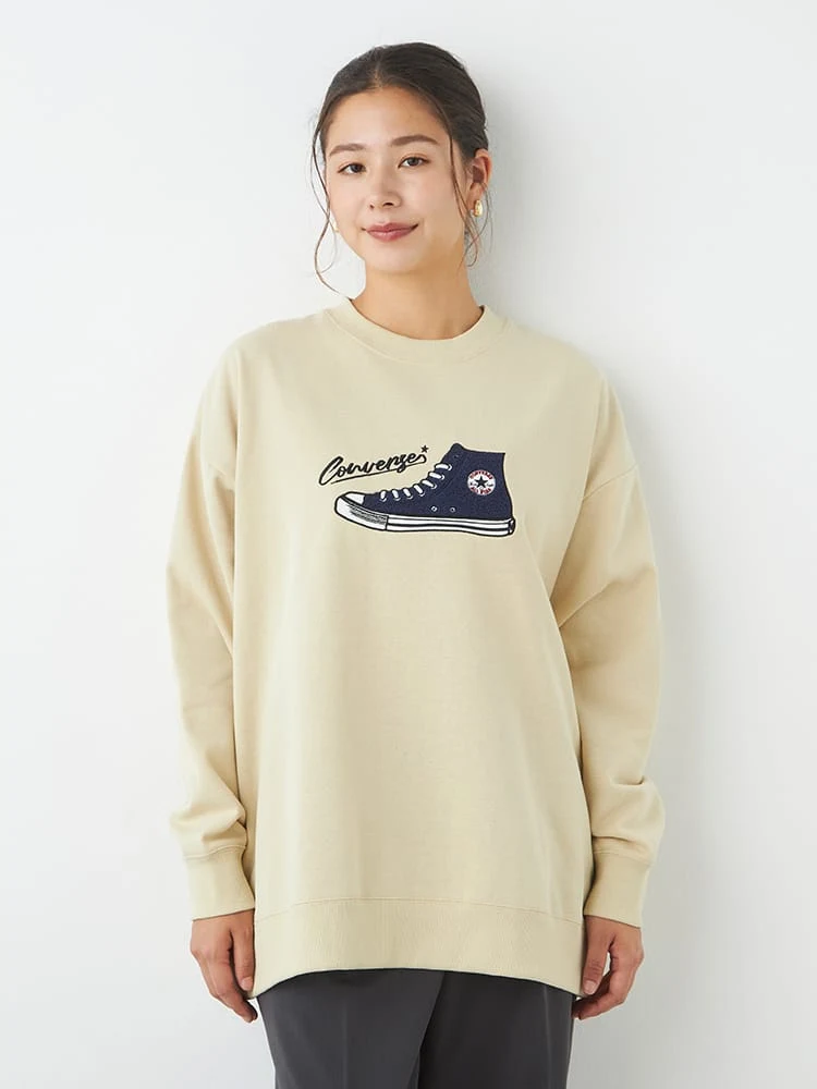 【CONVERSE(コンバース)】裏起毛シューズサガラ刺繍スウェット