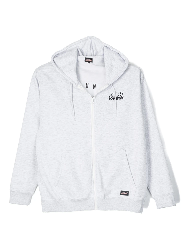 【GENUINEDICKIES】裏毛バック刺繍プリントフルジップパーカー