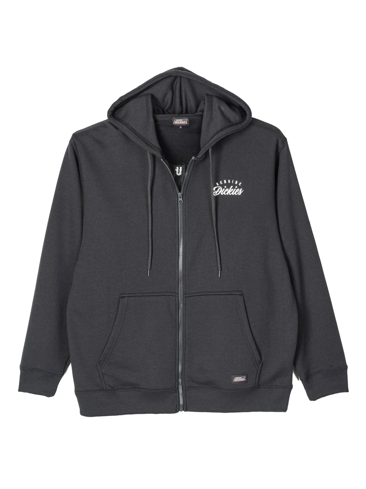 【GENUINEDICKIES】裏毛バック刺繍プリントフルジップパーカー