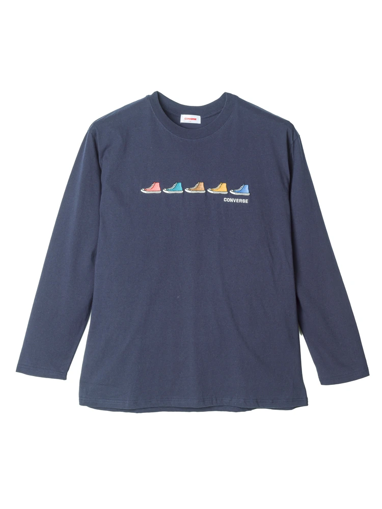 【CONVERSE(コンバース)】シューズ刺繍長袖Ｔシャツ