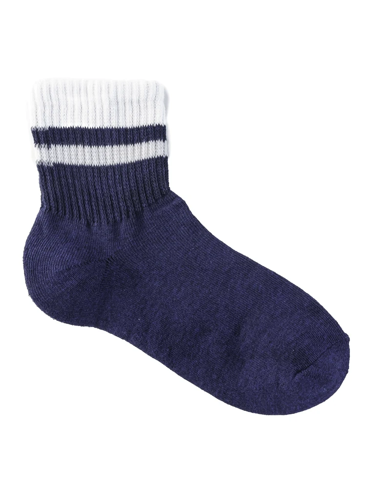 幅広直角ミドル丈ラインソックス27-29cm