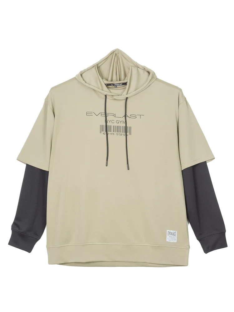 【EVERLAST(エバーラスト)】レイヤードフードＴシャツ
