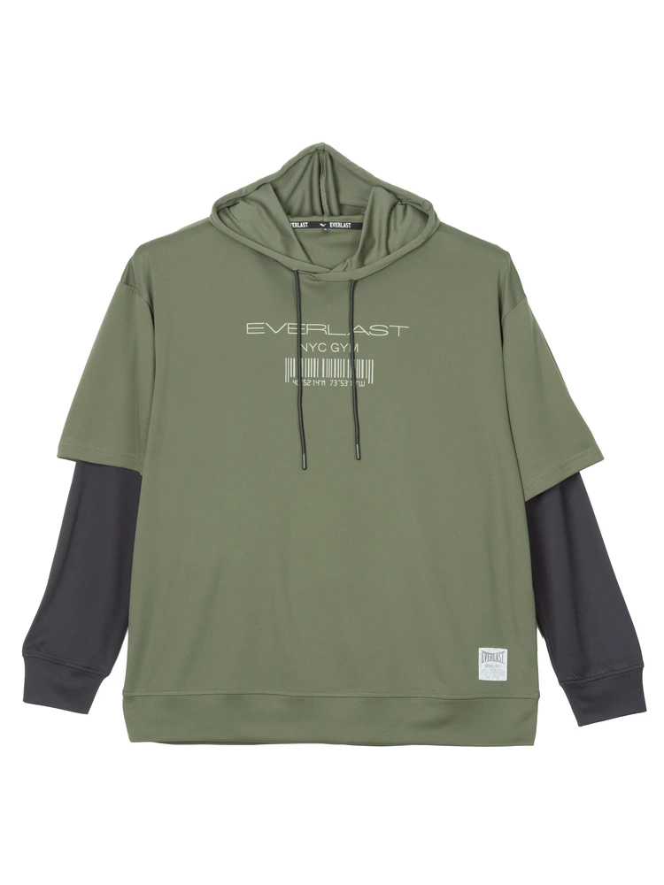 【EVERLAST(エバーラスト)】レイヤードフードＴシャツ
