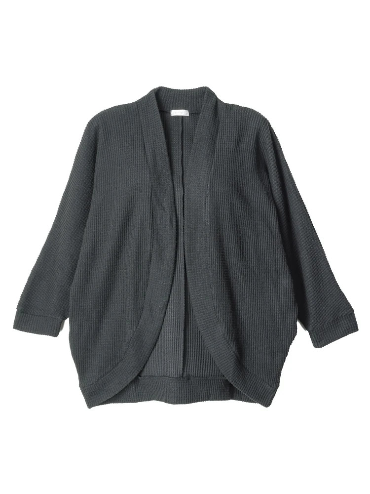 ワッフル起毛ドルマンカーデ