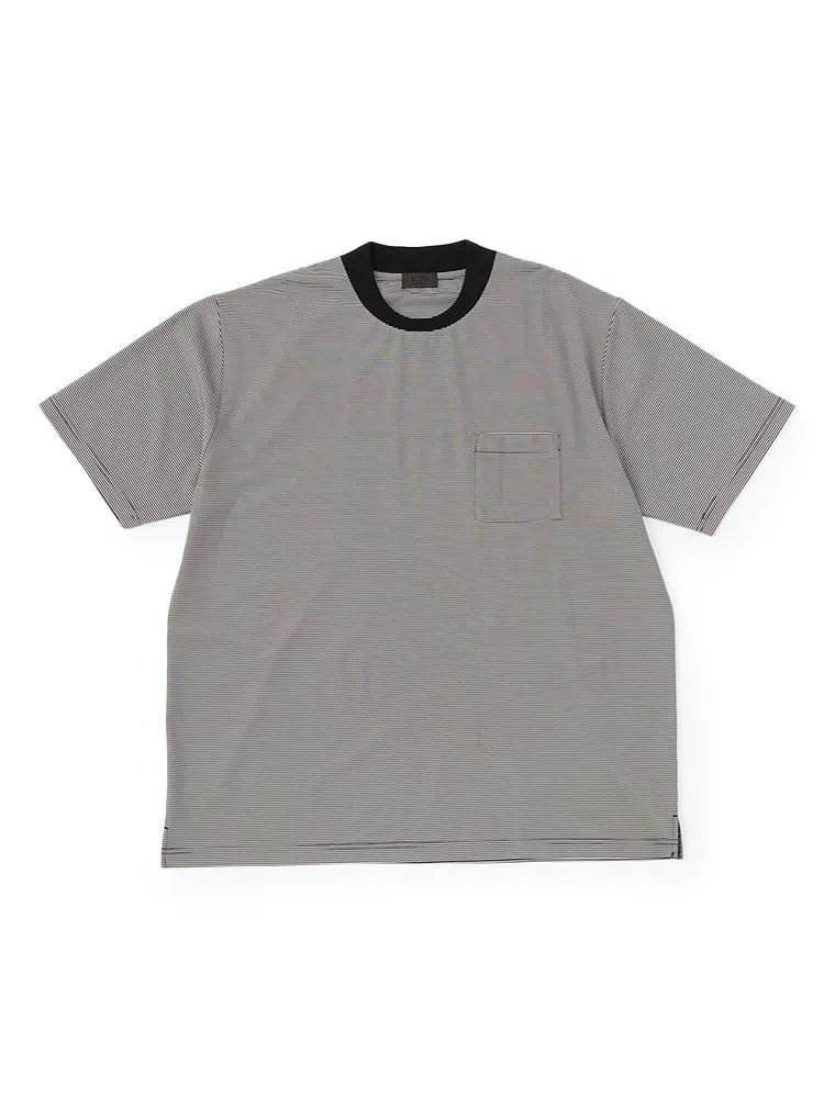 【EL.FOURBANWORKS】鹿の子接触冷感Tシャツ後ろ襟高め大きいサイズ
