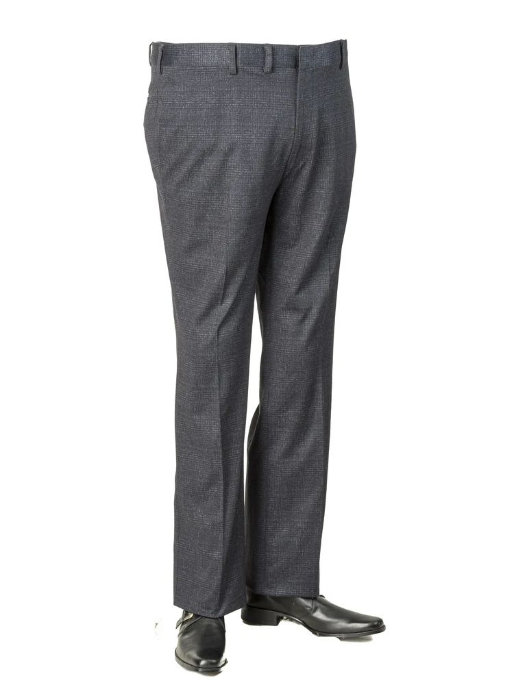 【アーバンワークス】ポンチニットチェック柄ノータックパンツ