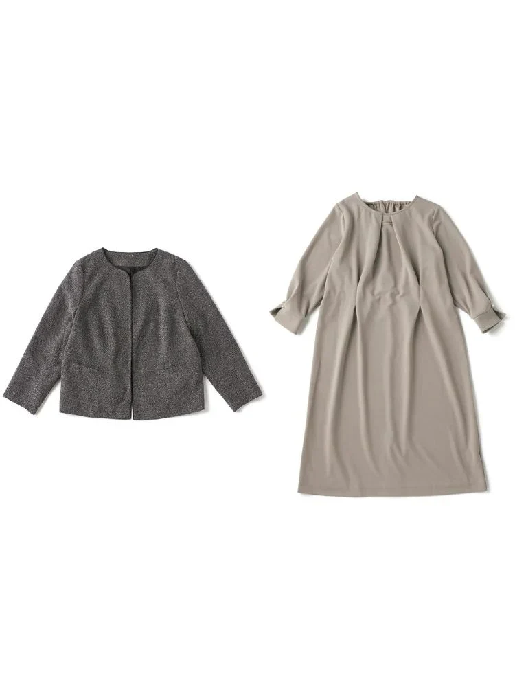 ジャケット＋ワンピース2点セット大きいサイズレディース