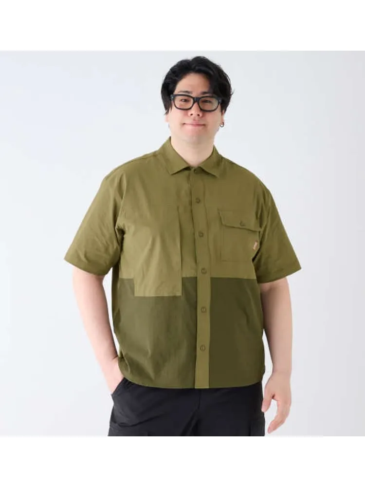 【Coleman(コールマン)】ストレッチナイロンリップストップバイカラー半袖シャツ＊カタログ商品