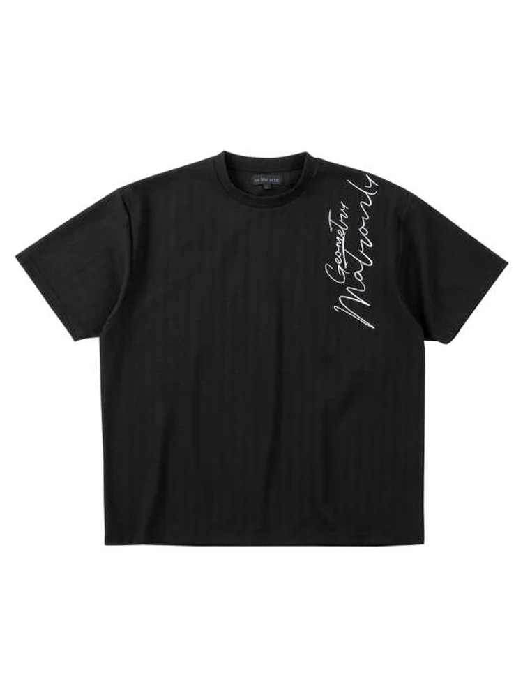 【intheattic(インジアティック)】刺繍ジャガード半袖Tシャツ＊カタログ商品大きいサイズ