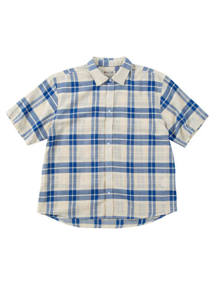 【HbyFIGER(エイチバイフィガー)】メッシュチェックレギュラー半袖シャツ＊カタログ商品