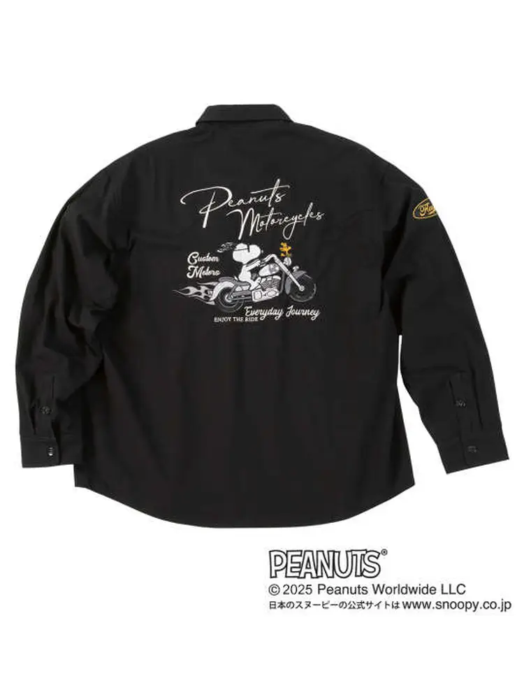 【FLAGSTAFF×PEANUTS】スヌーピーコラボリップストップ長袖シャツ＊カタログ商品