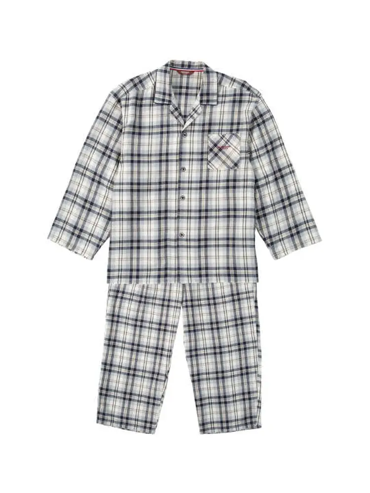 【marieclairehomme(マリクレールオム)】ワッフルチェック長袖パジャマ＊カタログ商品